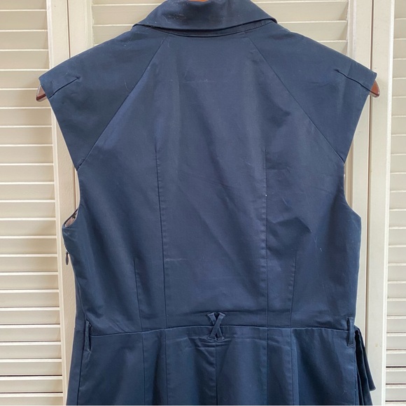 Anthropologie Leifsdottir Navy Blue Collar Sheath Dress - Picture 7 of 7